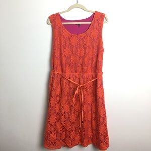 Apt 9 Orange and Pink lace dress